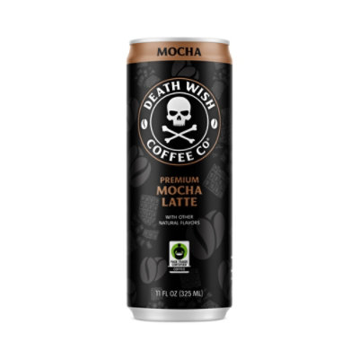Death Wish Coffee Co. Premium Mocha Latte 100% Colombian Cold Brew Fair Trade Coffee - 11 Oz