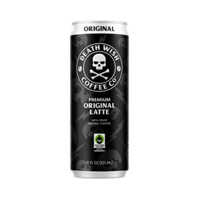 Death Wish Coffee Co. Premium Original Latte 100% Colombian Cold Brew Fair Trade Coffee - 11 Oz