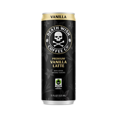 Death Wish Coffee Co. Premium Vanilla Latte 100% Colombian Cold Brew Fair Trade™ Coffee - 11 Oz - Image 1