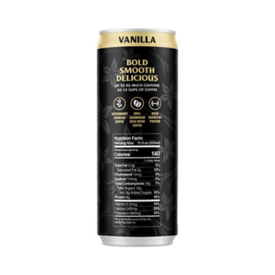 Death Wish Coffee Co. Premium Vanilla Latte 100% Colombian Cold Brew Fair Trade™ Coffee - 11 Oz - Image 4