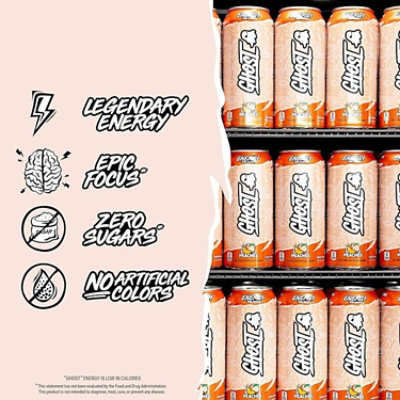 GHOST Peaches Energy Drink - 16 FZ - Image 5