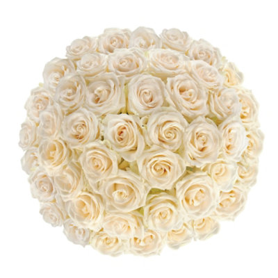 Free Shipping - White Roses 50 Stems Fresh Flowers Delivery - Image 1