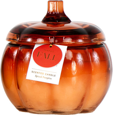 Overjoyed Boutique Glass Pumpkin Candle Orange - Each - Image 1