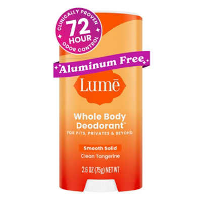 Lume Whole Body Women's Deodorant Smooth Solid Stick Aluminum Free Clean Tangerine - 2.6oz - Image 1