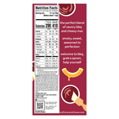 Kraft Smoky Barbecue Flavored Mac & Cheese Macaroni and Cheese Dinner - 7.25 Oz - Image 3