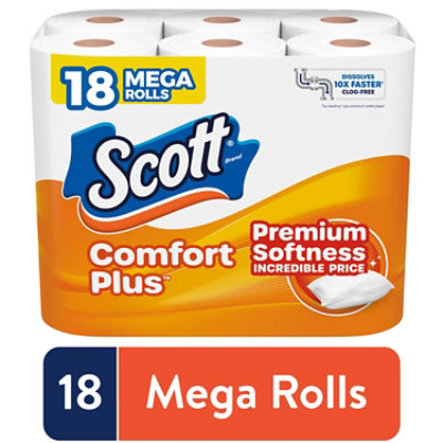 Scott ComfortPlus 1-Ply Toilet Paper Mega Rolls - 18 Count