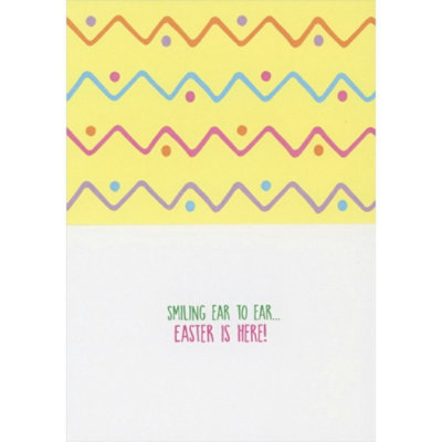 Two Smiling Dogs Wearing White, Pink and Blue Bunny Ears Easter Card - Image 2