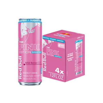 Red Bull Pink Edition SugarFree Energy Drink Wild Berries 114mg Caffeine - 4-12 Fl. Oz. - Image 1