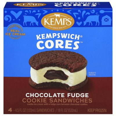 Kemps Chocolate Fudge Kempswich Cores Cookie Sandwiches 4 Pack, 18 Fz - 18 FZ - Image 1