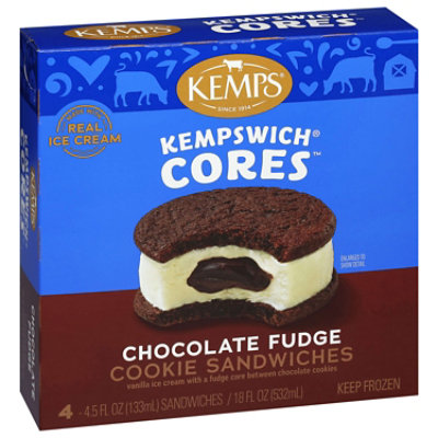 Kemps Chocolate Fudge Kempswich Cores Cookie Sandwiches 4 Pack, 18 Fz - 18 FZ - Image 4