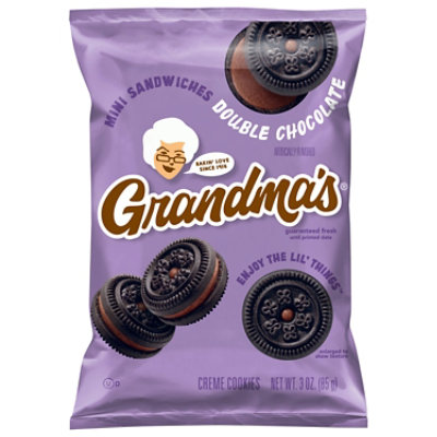 Grandmas Sandwich Cookies Double Chocolate 3oz - 3 OZ - Image 2