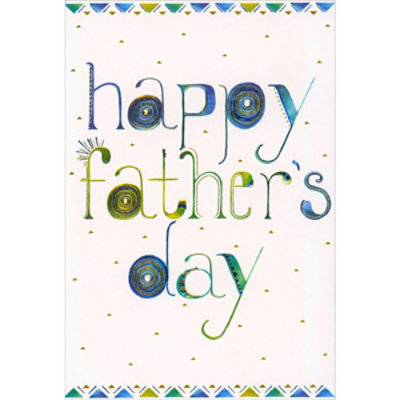 Happy Father's Day Thin Lined Lettering with Gold Foil Accents Fathers Day Card - Image 1