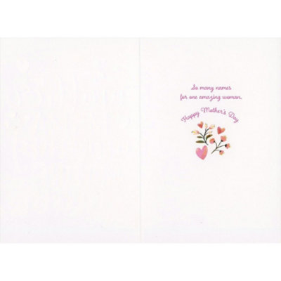Mother, Mama, Mommy, Madre, Mom Inside Light Pink Frame Mother's Day Card - Image 2