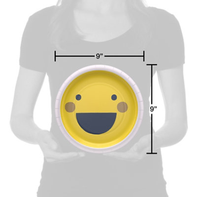 American Greetings Smiley Faces 9" Birthday Paper Plates - 10 Count - Image 2