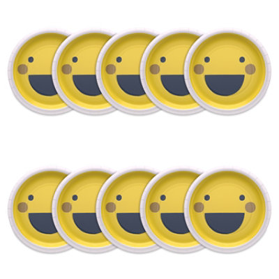 American Greetings Smiley Faces 9" Birthday Paper Plates - 10 Count - Image 3
