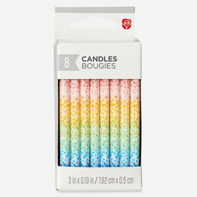American Greetings Multi-Colored Scattered Dots Birthday Candles - 8 Count - Image 2