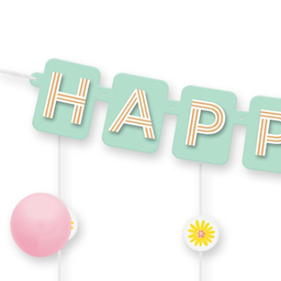 American Greetings Birthday Balloon Banner Kit with Confetti Drop & Balloons Smiley Cheers Design  - Each - Image 4