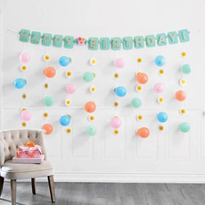 American Greetings Birthday Balloon Banner Kit with Confetti Drop & Balloons Smiley Cheers Design  - Each - Image 5