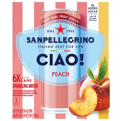 S Pellegrino Ciao Peach 6-330ml - 6-330 ML - Image 1