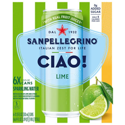S Pellegrino Ciao Lime 6-330ml - 6-330 ML - Image 1