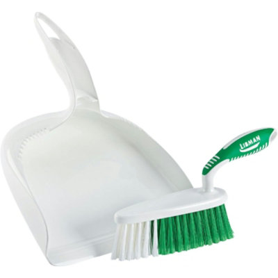 Libman White Plastic Dust Pan & Brush Set 95 - Image 1