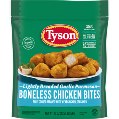 Tyson Frozen Lightly Breaded Garlic Parmesan Boneless Chicken Bites - 20 Oz - Image 2