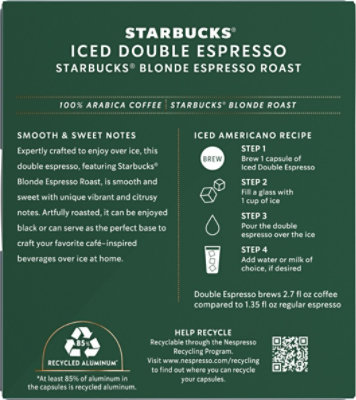 Sbux Nespresso Double Espresso Iced Black Vertuo 80g Box - EA - Image 4