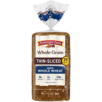 Pepperidge Farm Whole Grain Thin Sliced 100% Whole Wheat Bread - 14 OZ - Image 1