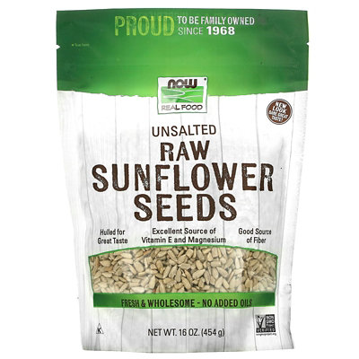 NOW Foods Real Food, Raw Sunflower Seeds, Unsalted, 16 oz (454 g) - Image 1