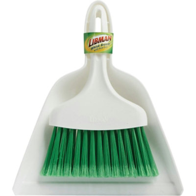 Libman 7 In. Poly Whisk Broom with Dust Pan, Green Bristles 1031 - Image 2