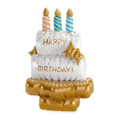 American Greetings Giant Mylar Balloon Kit for Birthday Celebrations Cake Happy Birthday Design  - Each - Image 1