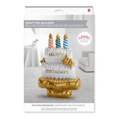 American Greetings Giant Mylar Balloon Kit for Birthday Celebrations Cake Happy Birthday Design  - Each - Image 2