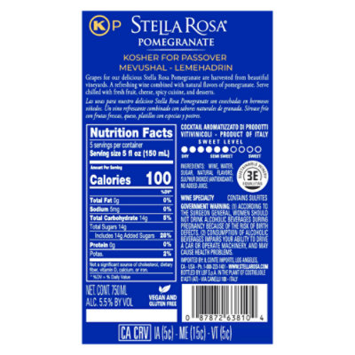 Stella Rosa Pomegranate Wine - 750 ML - Image 4