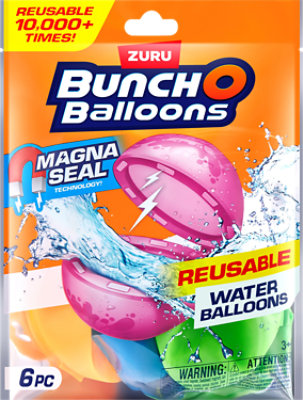 ZURU Reusable Water Balloons 6 Count- Each - Image 1
