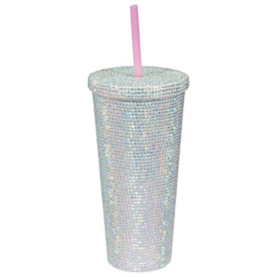 Neat Slv Rhinestone 22z Tumbler - EA - Image 1