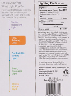 Ge 3yr 40w Led Daylight 4pk - 4 CT - Image 3