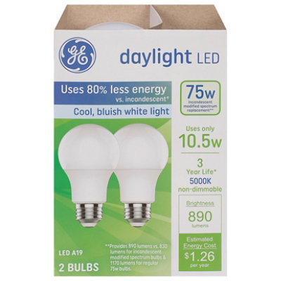Ge 3yr 75w Led Daylight 2pk - 2 CT - Image 1