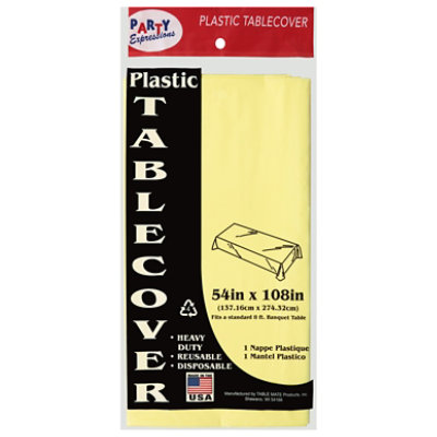 Tblmt Yellow Plastic Tablecover - EA - Image 2