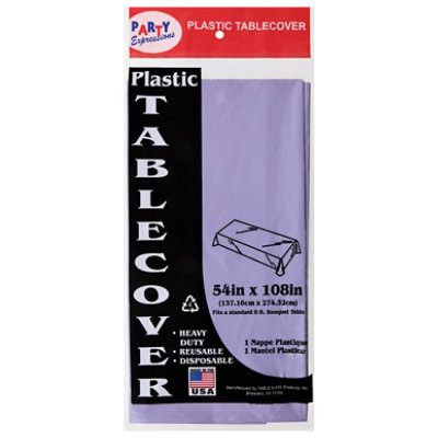 Tblmt Lavendr Plastic Tablecover - EA - Image 1