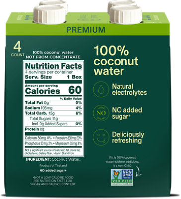 Zico Natural Pure Coconut Water - 44.8 FZ - Image 2