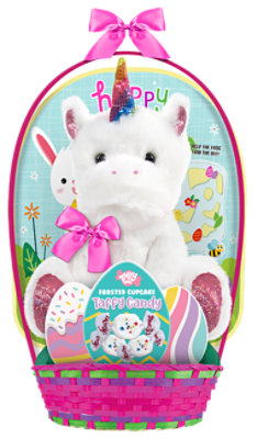 MegaToys Unicorn Plush Filled Basket - Each - Image 1