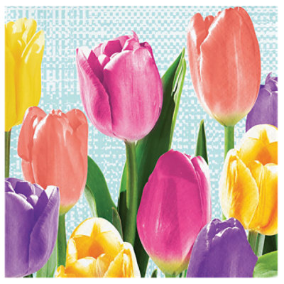 Signature SELECT Spring Tulips Beverage Napkins 16 Count - Each - Image 1