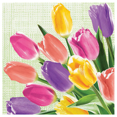 Signature SELECT Spring Tulips Lunch Napkins 16 Count - Each - Image 1