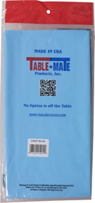 Tblmt Light Bluee Plastic Tablecover - EA - Image 3