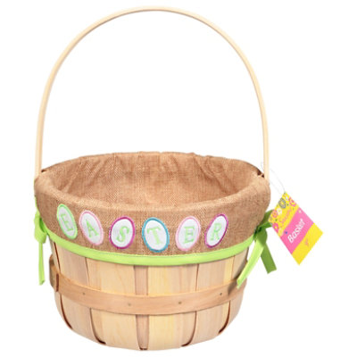 Signature SELECT Natural Burlap Easter Basket 9 In - Each - Image 3