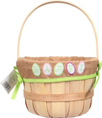 Signature SELECT Natural Burlap Easter Basket 9 In - Each - Image 4