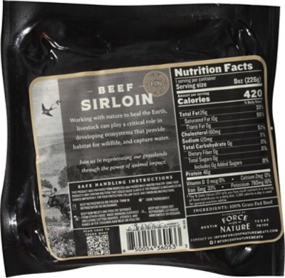 Force Of Nature Fon Beef Sirloin Steak Grass Fed 8 Oz - 8 OZ - Image 5