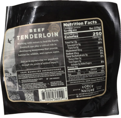 Force Of Nature Beef Tenderloin Steak Grass Fed 6 Oz - 6 OZ - Image 5