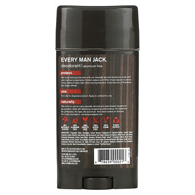 Every Man Jack Deodorant, Aluminum Free, Cedarwood, 3 oz (85 g) - Image 2
