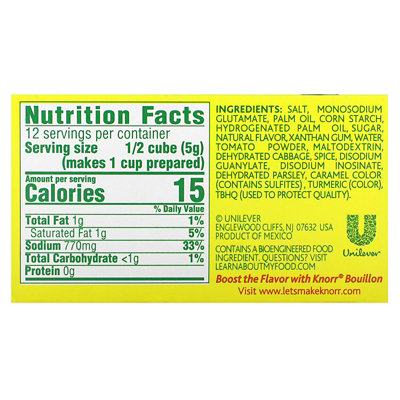 Knorr Vegetarian Vegetable Bouillon, 6 Extra Large Cubes, 2.1 oz (60 g) - Image 2